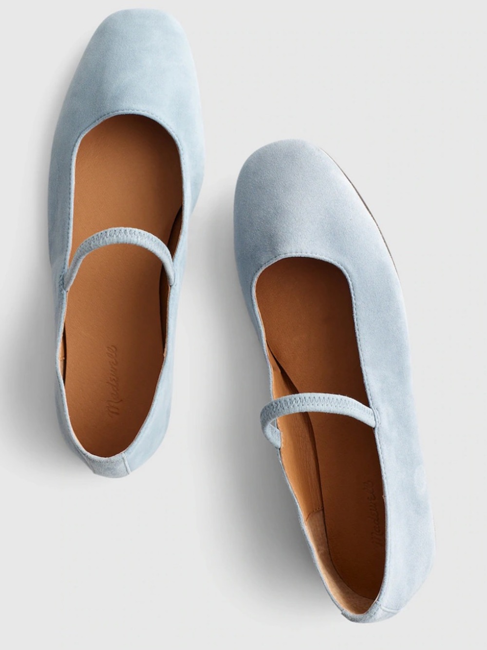 NIB Madewell The Greta Serene Blue Mary Jane Ballet Flats